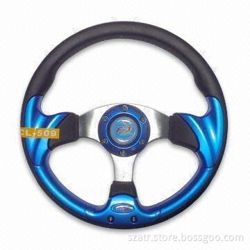 PU Steering Wheel of 13-inch Diameter, Various Colors are Available
